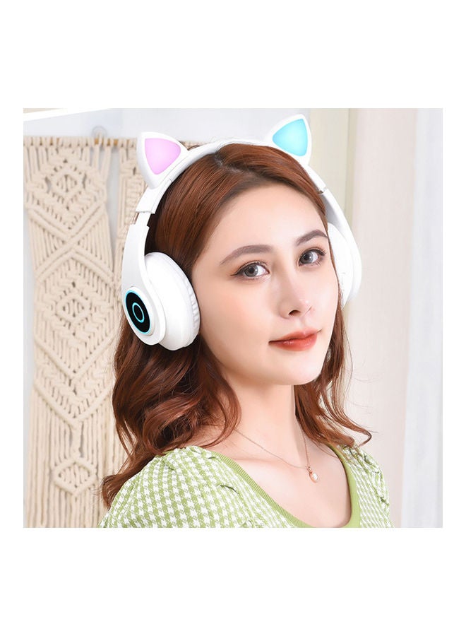 B39 Cat Ear Glowing Wireless BT5.0 Headphone Purple - Image 2