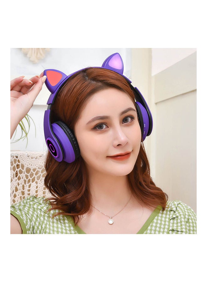 Generic - B39 Cat Ear Glowing Wireless BT5.0 Headphone Black - Image 1