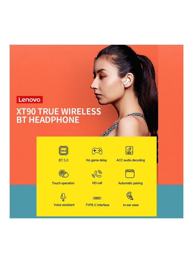 Lenovo XT90 Wireless BT Waterproof Headphone With Touch Control Black - Image 2