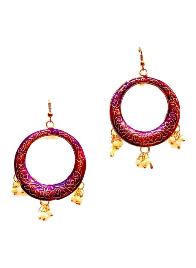 Round Charm Metal Earrings