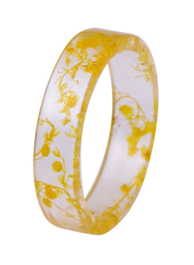 خاتم إصبع من الراتنج بتصميم زهرة مجففة - Image 1