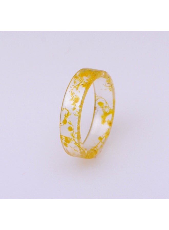 خاتم إصبع من الراتنج بتصميم زهرة مجففة - Image 2