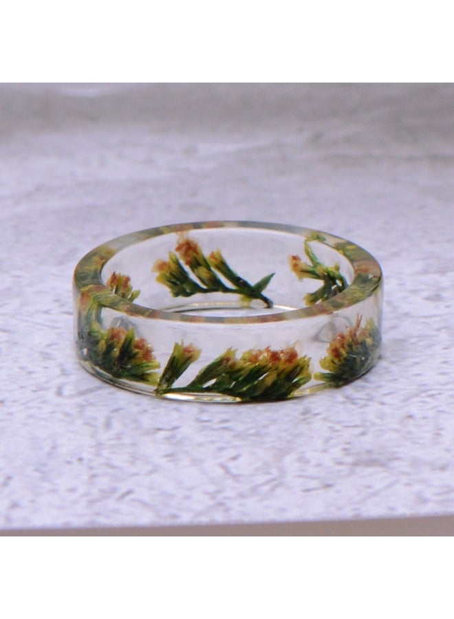 Resin Dried Flower Finger Band Ring - Image 2