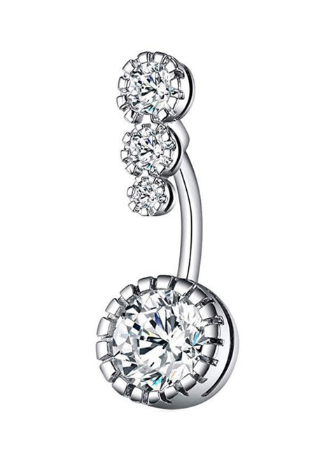 Rhinestone Round Dangle Navel Ring