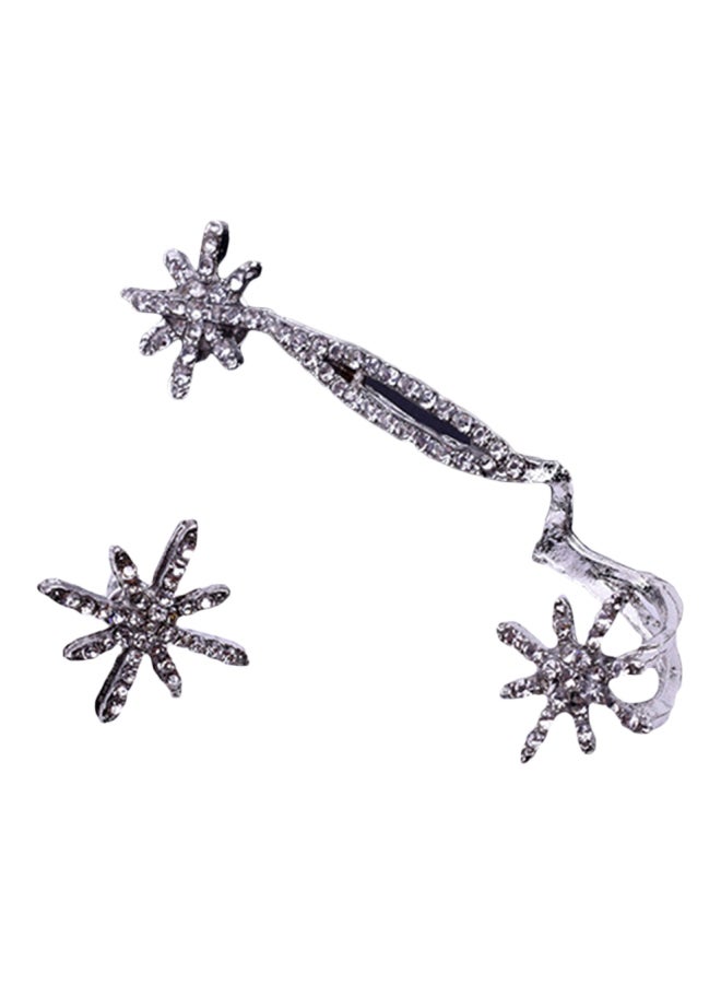 Asymmetric Shiny Rhinestone Inlaid Snowflake Ear Cuff - Image 1