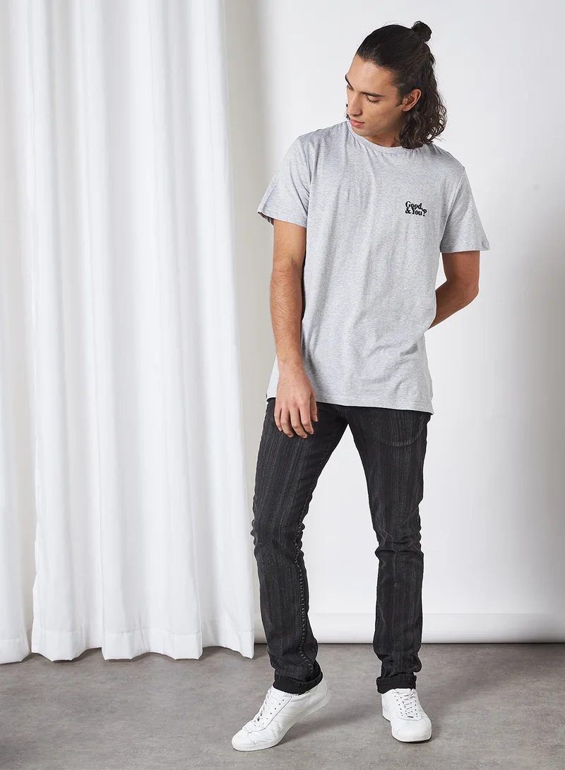 DEDICATED T-shirt Stockholm Good and You Grey Melange