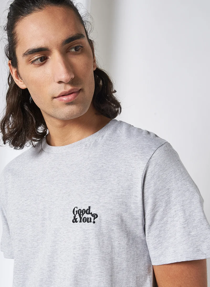 DEDICATED T-shirt Stockholm Good and You Grey Melange