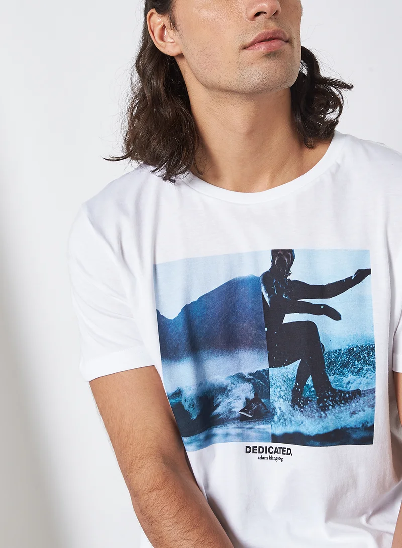 DEDICATED Graphic Printed Short Sleeve T-Shirt White