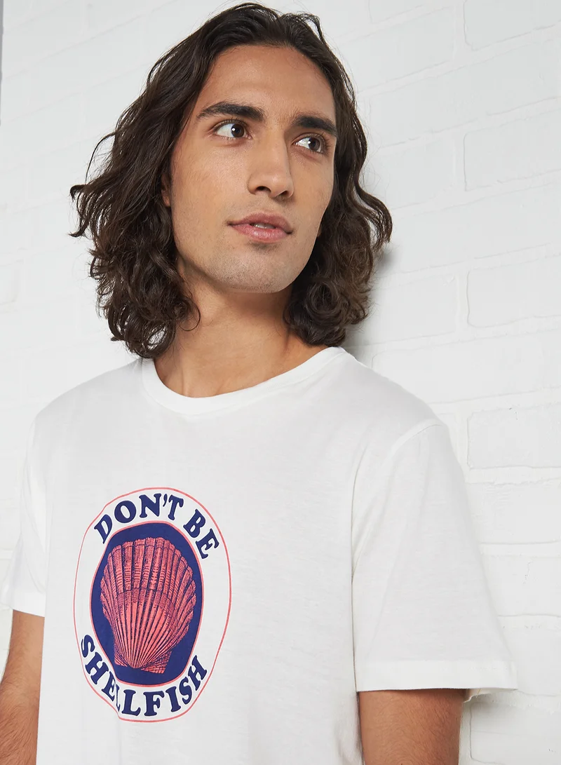DEDICATED T-shirt Stockholm Shellfish White