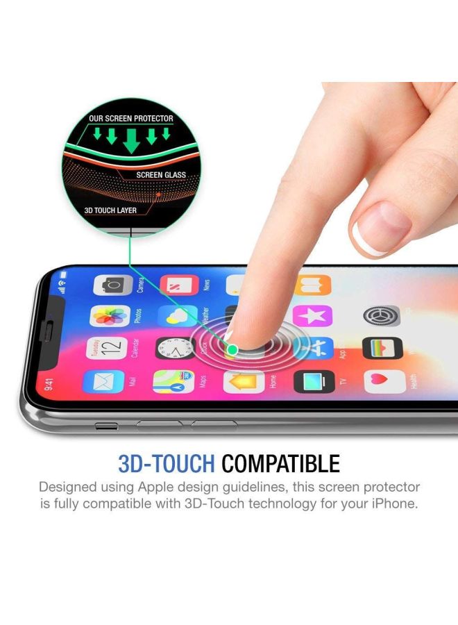 كينج ستور واقٍ للشاشة من الزجاج المقوى لهاتف أبل آيفون XS ماكس شفاف/ أسود - Image 2