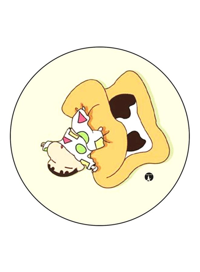BP The Anime Shin Chan Printed Round Mousepad Yellow/Brown/White