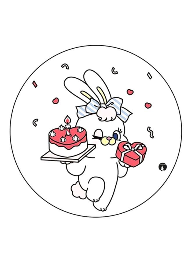 BP Rabbit Printed Round Mousepad White/Red/Black