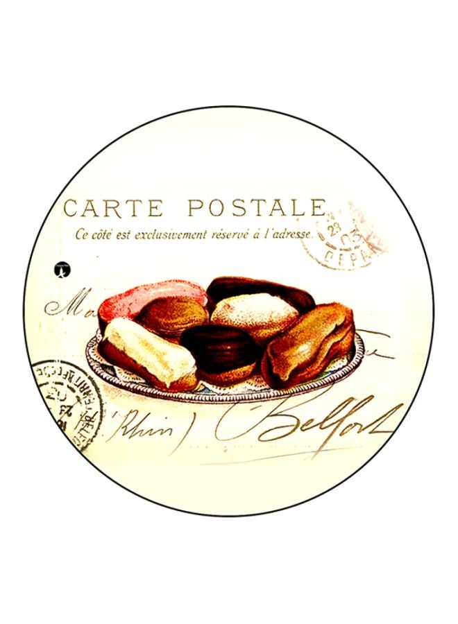 Printed Round Mousepad Yellow/Brown/Red