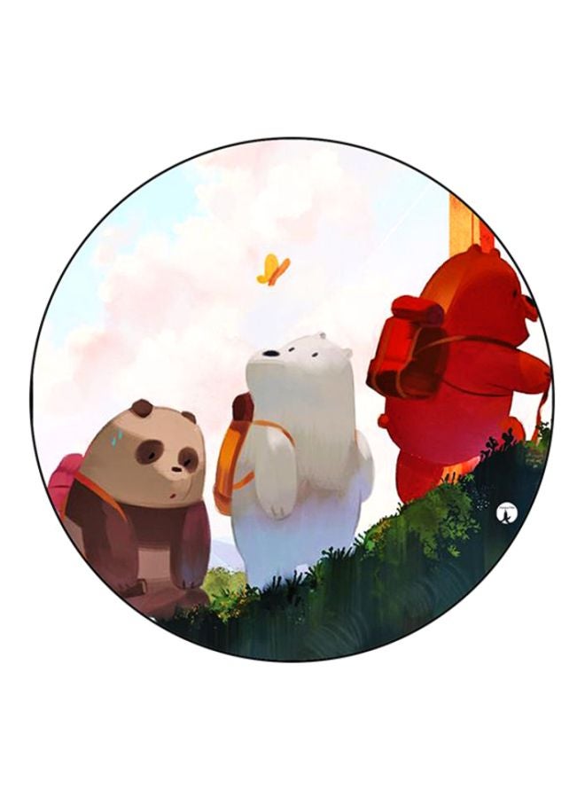 BP We Bare Bears Printed Round Mousepad White/Red/Green