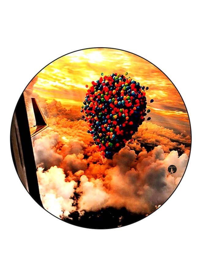 BP Printed Round Mousepad White/Red/Yellow