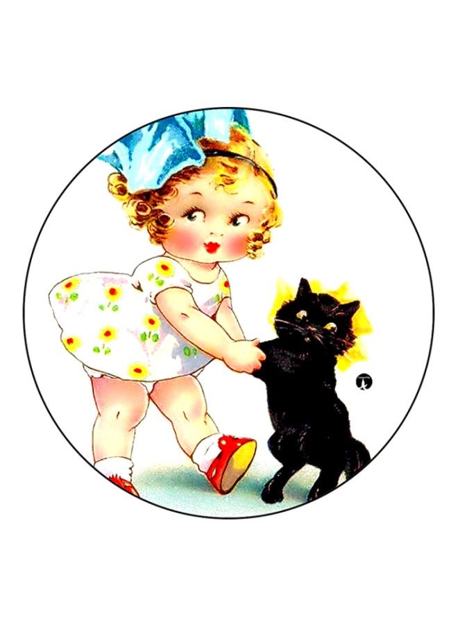 BP Girl Printed Round Mousepad White/Black/Red