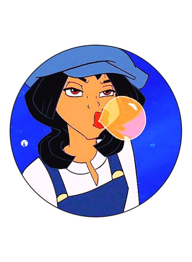 Disney Printed Round Mousepad Blue/White/Brown