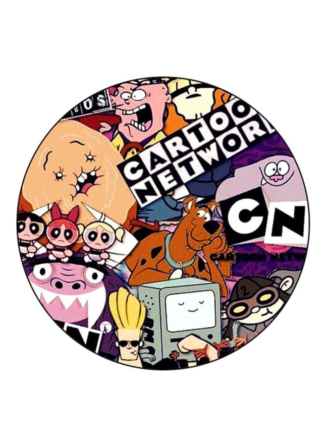 BP Cartoons Printed Round Mousepad Brown/Pink/White