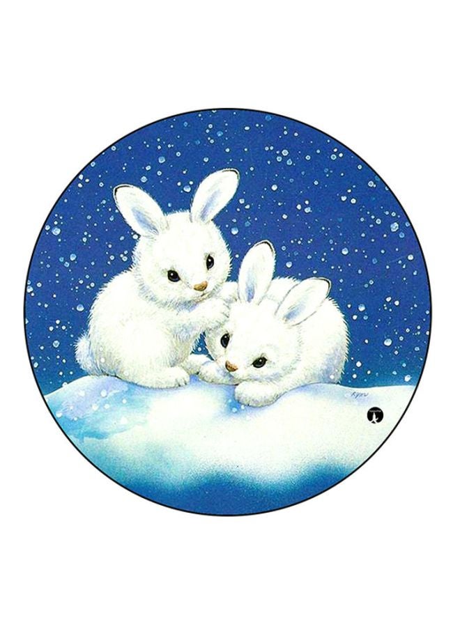 Rabbits Mouse Pad White/Blue