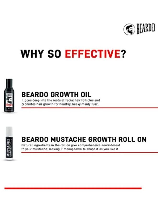 BEARDO Hair Growth Oil With Mustache Growth Roll-On Multicolour 50ml - Image 4