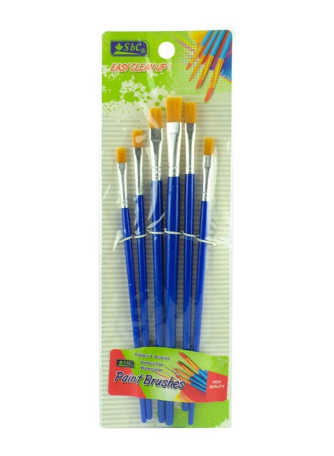 اس بي سي طقم فرش رسم فني مسطحة من 6 قطع أزرق/ فضي/ أصفر - Image 2