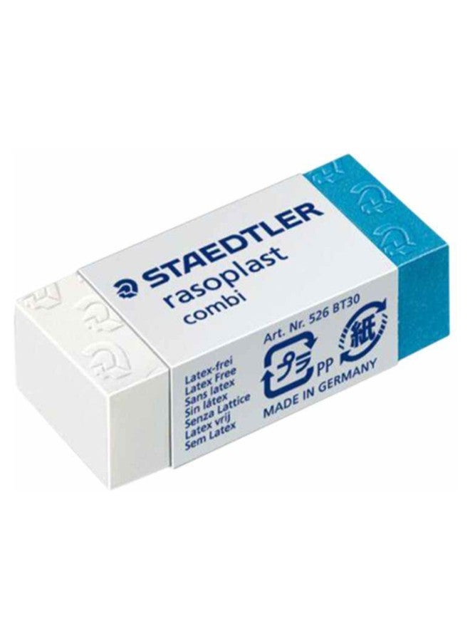 Rasoplast Combi Eraser Set, Pack Of 30 White/Blue