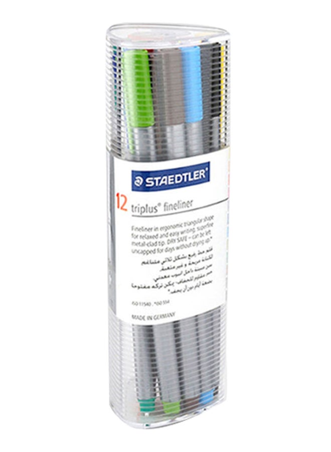 STAEDTLER - Triplus Fineliner Tip Pen Set, Pack Of 12 Multicolour - Image 1