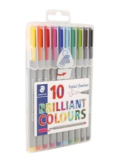 STAEDTLER Triplus Fineliner Tip Pen Set, Pack Of 10 Multicolour  - Image 3