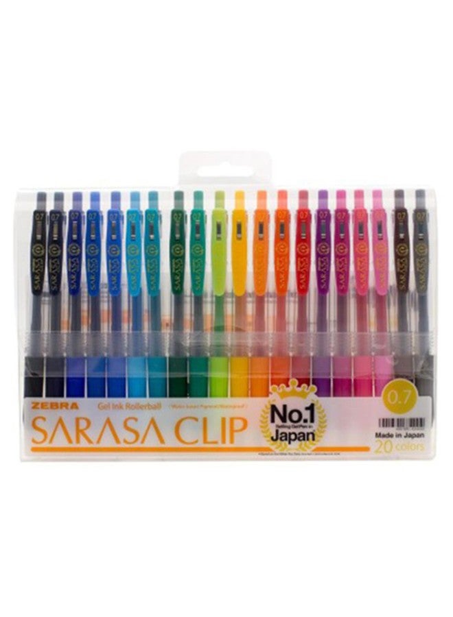 ZEBRA - Sarasa Clip Gel Ink Pen Set, Pack Of 20 Multicolour - Image 1