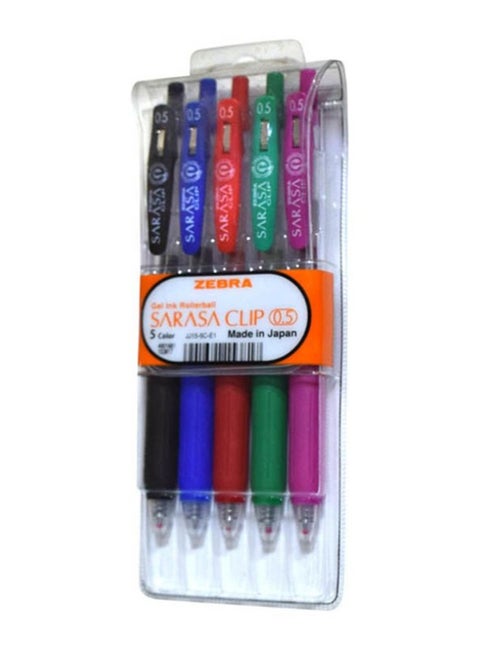 Gel Ink Pen Set, Pack Of 5 Multicolour