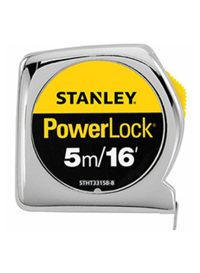 Stanley Powerlock Tape Ruler Silver/Yellow/Black - Image 1