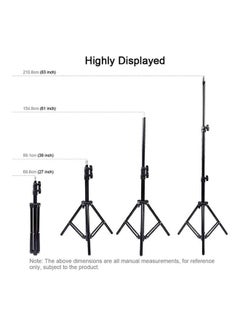 VINSOC 10" Selfie Ring Light with 210CM Long Tripod Stand & Cell Phone Holder Black  - Image 3
