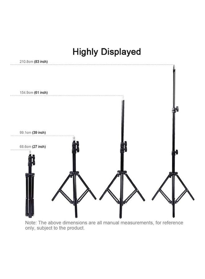 VINSOC 10" Selfie Ring Light with 210CM Long Tripod Stand & Cell Phone Holder Black  - Image 3