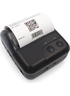 طابعة إيصالات حرارية لاسلكية صغيرة ومحمولة تدعم الاتصال عبر منفذ USB أو الاتصال من خلال البلوتوث وتدعم ESC/POS متوافقة مع ويندوز واندرويد وIOS تُستخدم في المطاعم والسوبر ماركت أسود