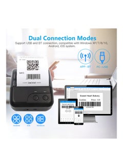 أيبيسي طابعة إيصالات حرارية لاسلكية صغيرة ومحمولة تدعم الاتصال عبر منفذ USB أو الاتصال من خلال البلوتوث وتدعم ESC/POS متوافقة مع ويندوز واندرويد وIOS تُستخدم في المطاعم والسوبر ماركت أسود  - Image 4