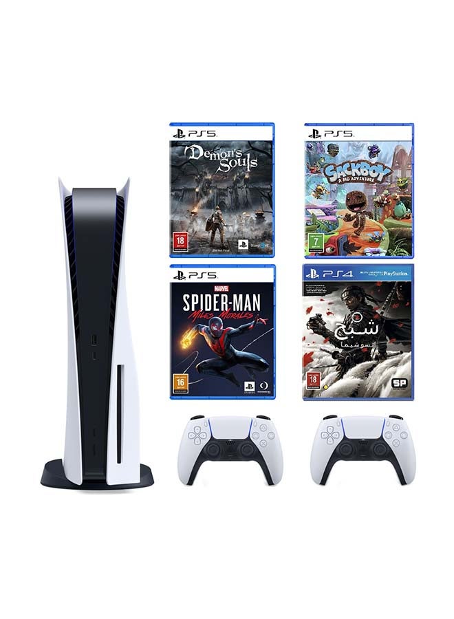 Sony - Playstation 5 Console With Extra DualSense Controllers + 4 Games - Image 1