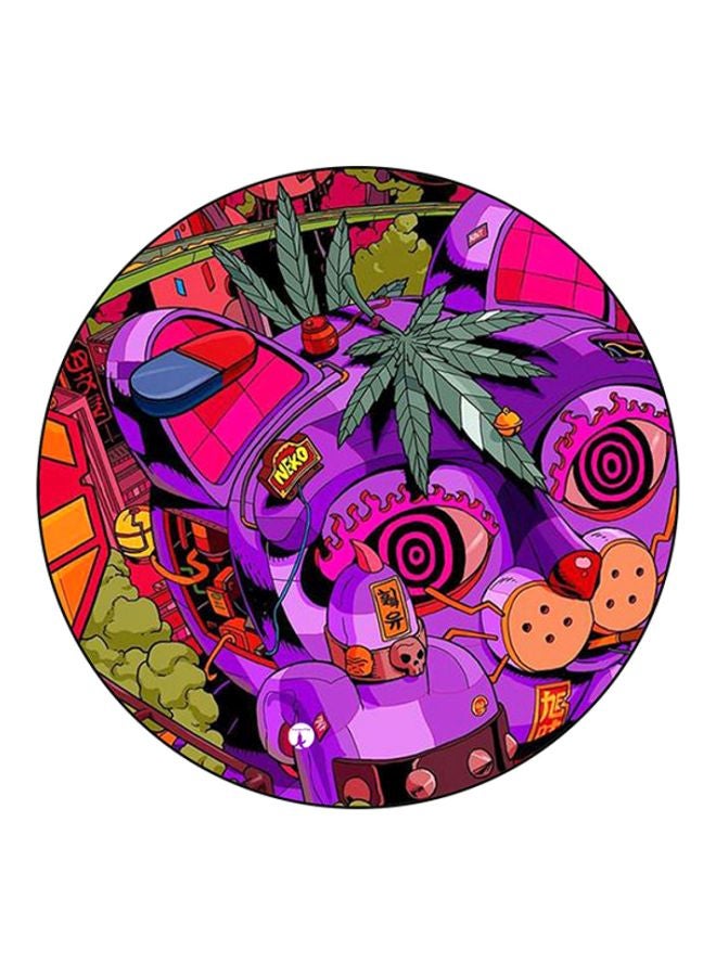 BP Cartoon Printed Round Mousepad Multicolour