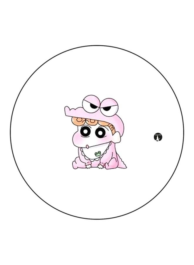 BP Anime Shin-Chan Printed Round Mousepad White/Pink/Black