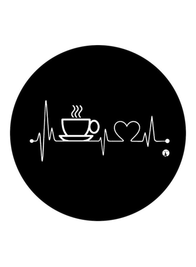 BP Coffee Round Printed Mousepad Black/White