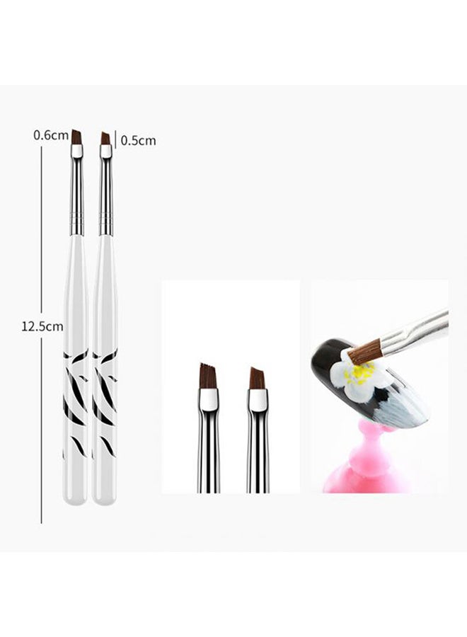 مجموعة فرش أقلام جل بالأشعة فوق البنفسجية بتصميم حمار وحشي مكونة من 8 قطع أبيض/فضي - Image 3