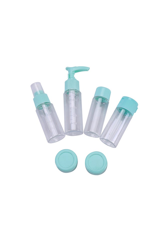 لوازم طقم زجاجات بلاستيكية للسفر مكون من 6 قطع أزرق