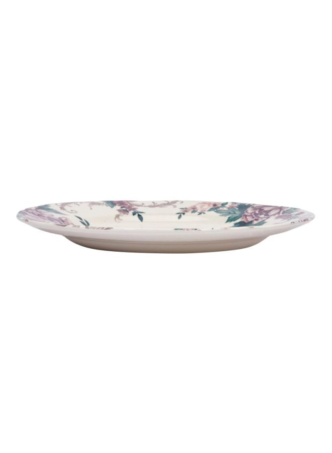 Claytan Floral Printed Dinner Plate White/Green/Pink 26cm  - Image 1