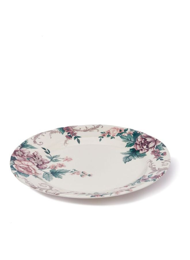 Claytan Floral Printed Dinner Plate White/Green/Pink 26cm  - Image 2