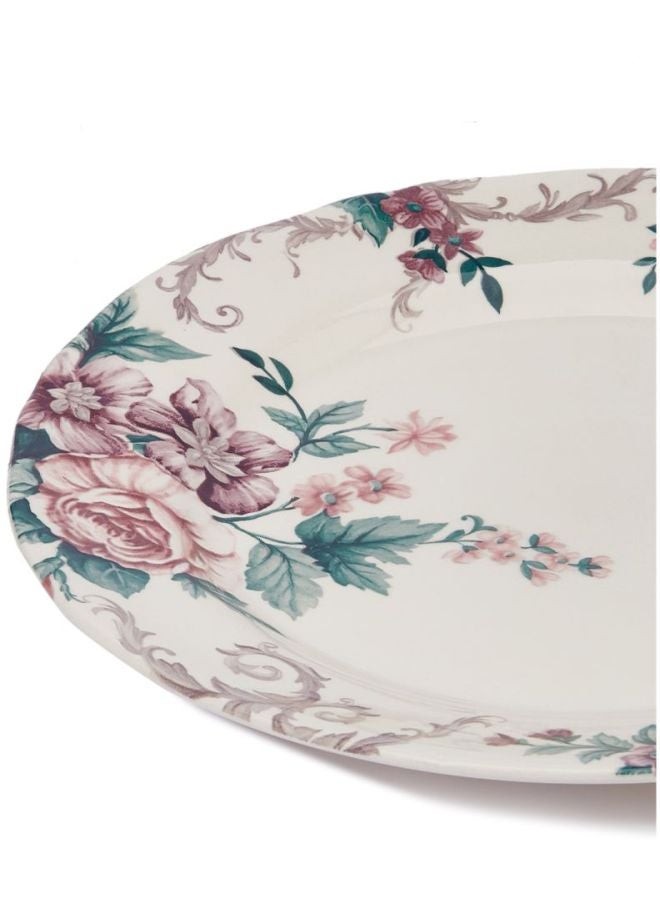 Claytan Floral Printed Dinner Plate White/Green/Pink 26cm  - Image 3