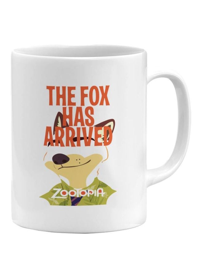 LOUD UNIVERSE Printed Ceramic Coffee Mug White/Green/Orange 