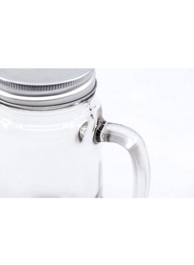 LOUD UNIVERSE Woody Toy Story Printed Glass Mason Jar With Lid And Straw Clear/Silver/White  - Image 4