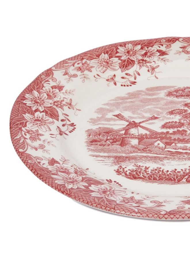 Claytan Seramic Printed Dinner Plate Pink/White 26cm  - Image 3