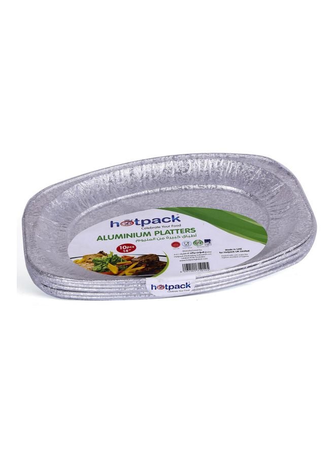 Hotpack 50-Piece Aluminium Platter Set Silver 14x10inch - Image 2