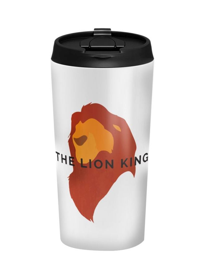 LOUD UNIVERSE The Lion King Printed Travel Tumbler With Acrylic Lid White/Brown/Black  - Image 1