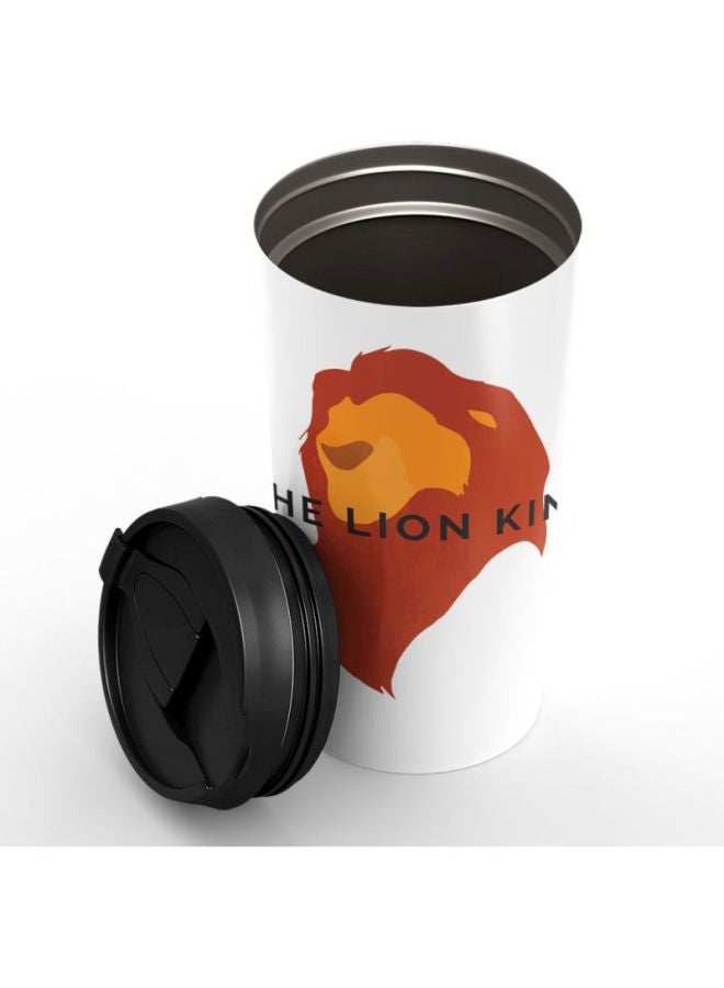 LOUD UNIVERSE The Lion King Printed Travel Tumbler With Acrylic Lid White/Brown/Black  - Image 2